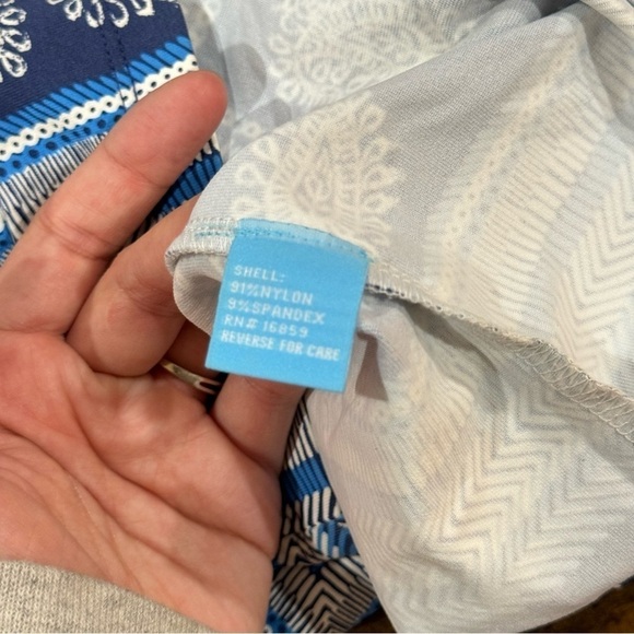 J. McLaughlin Sophia Catalina Knit Column 3/4 Sleeve Blue Knee Length Dress - Picture 11 of 12